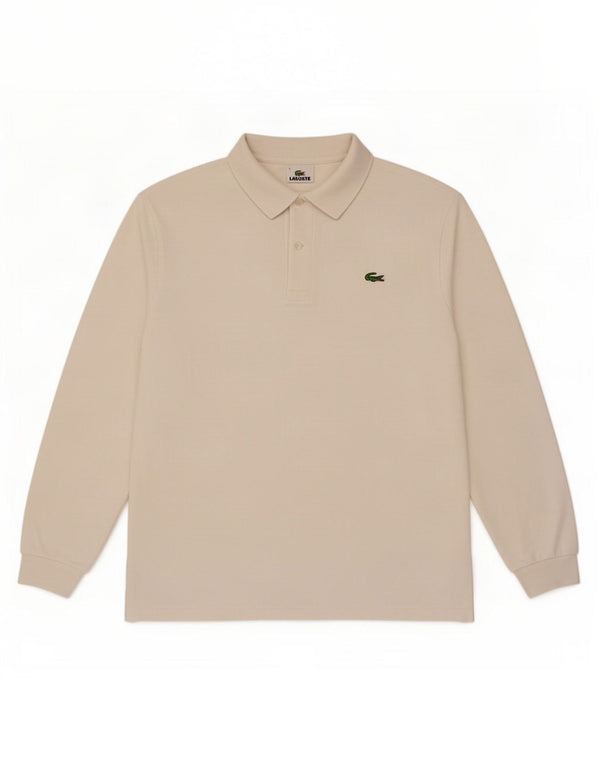 Lacoste Herren-Langarm-Poloshirt, Größe 4, mittelweiß