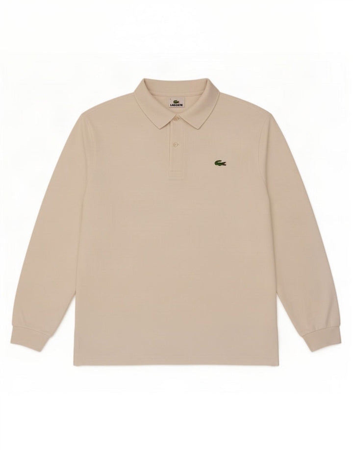 Lacoste Herren-Langarm-Poloshirt, Größe 4, mittelweiß