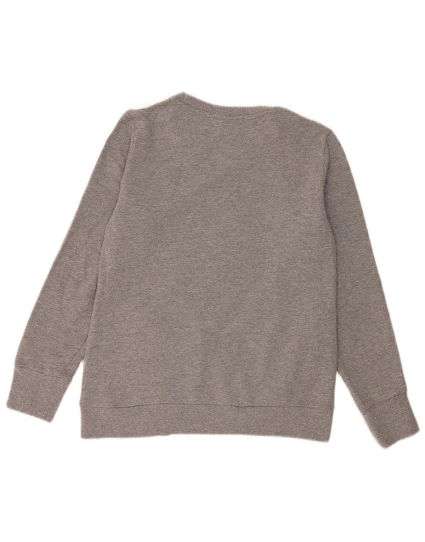 Adidas Damen Sweatshirt Pullover UK 12/14 mittelgraue Baumwolle