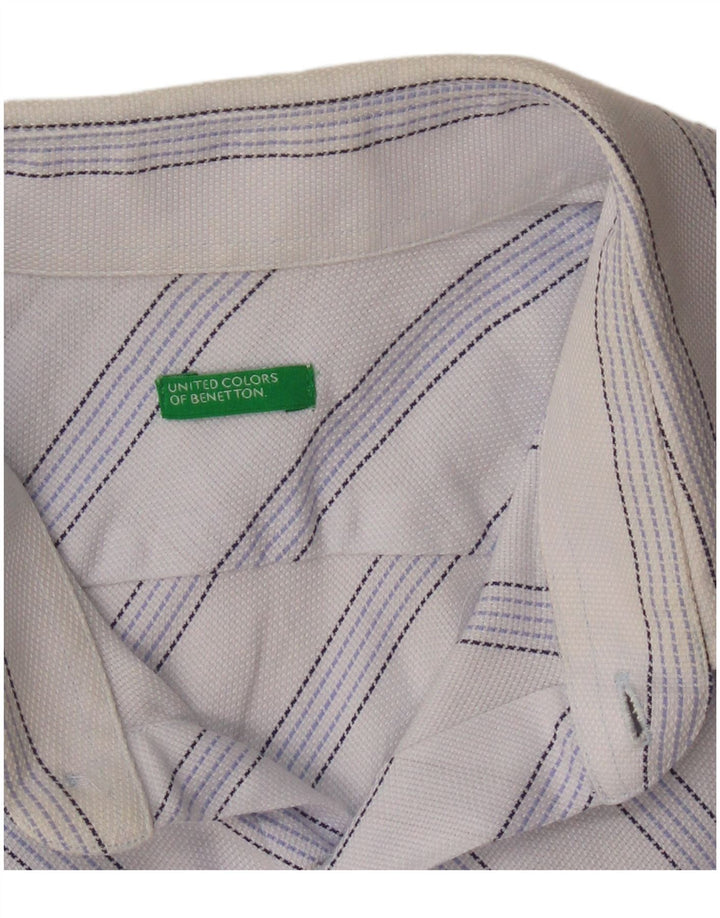 BENETTON Mens Shirt Medium Blue Striped