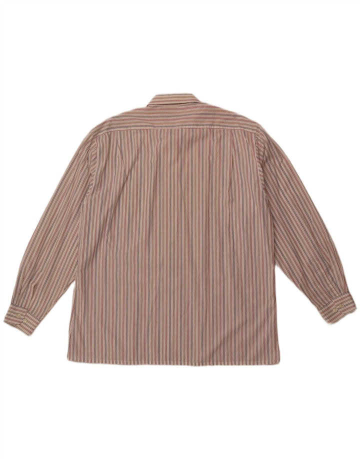 CACHAREL Herrenhemd Größe 43 XL Off White Nadelstreifen