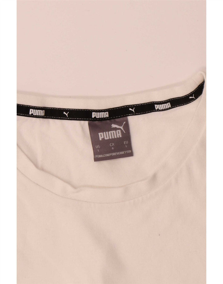Puma Herren T-Shirt Top Large Weiß Baumwolle