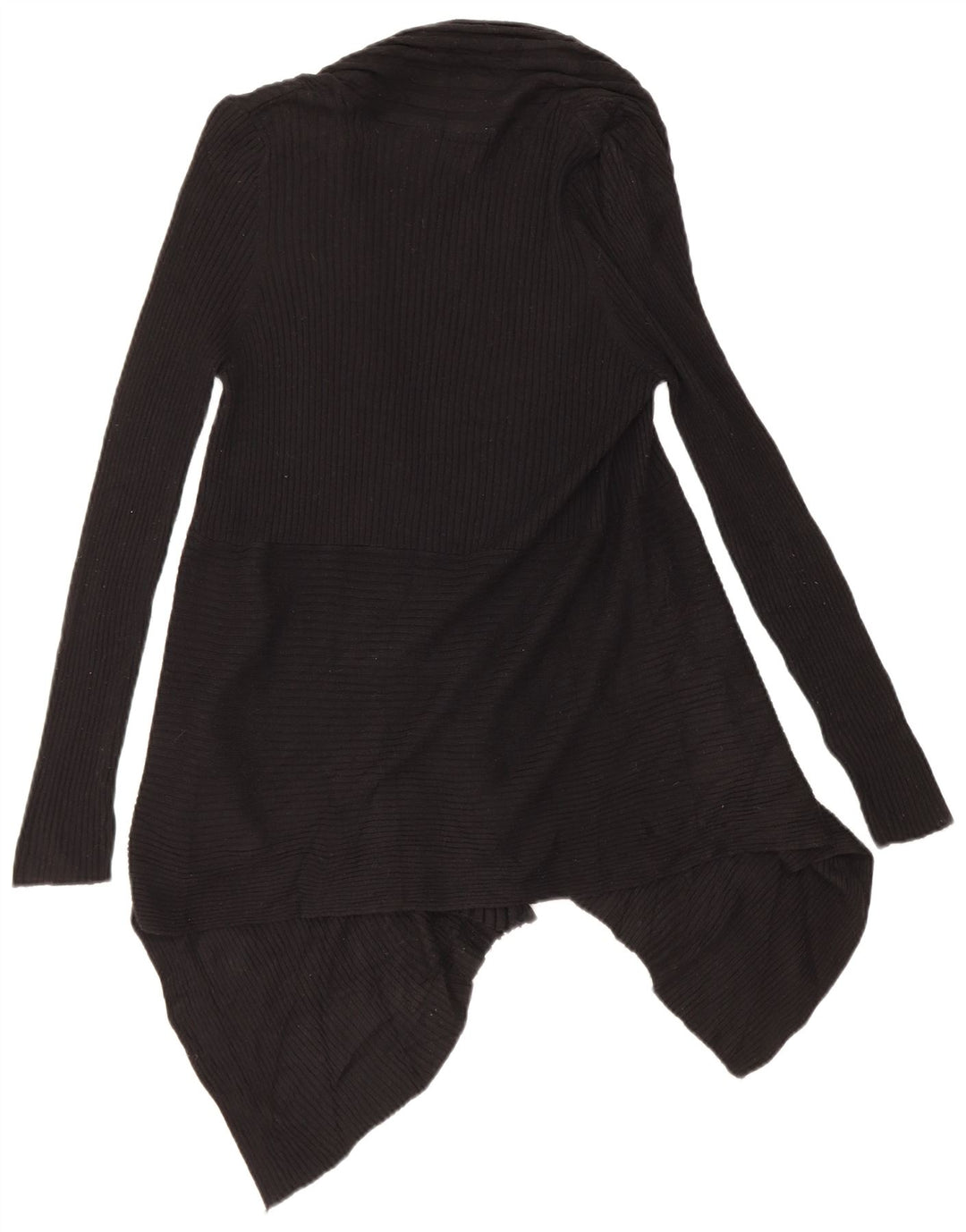 Marks & Spencer Damen Asymmetrischer Cardigan-Pullover UK 14 Medium Schwarz