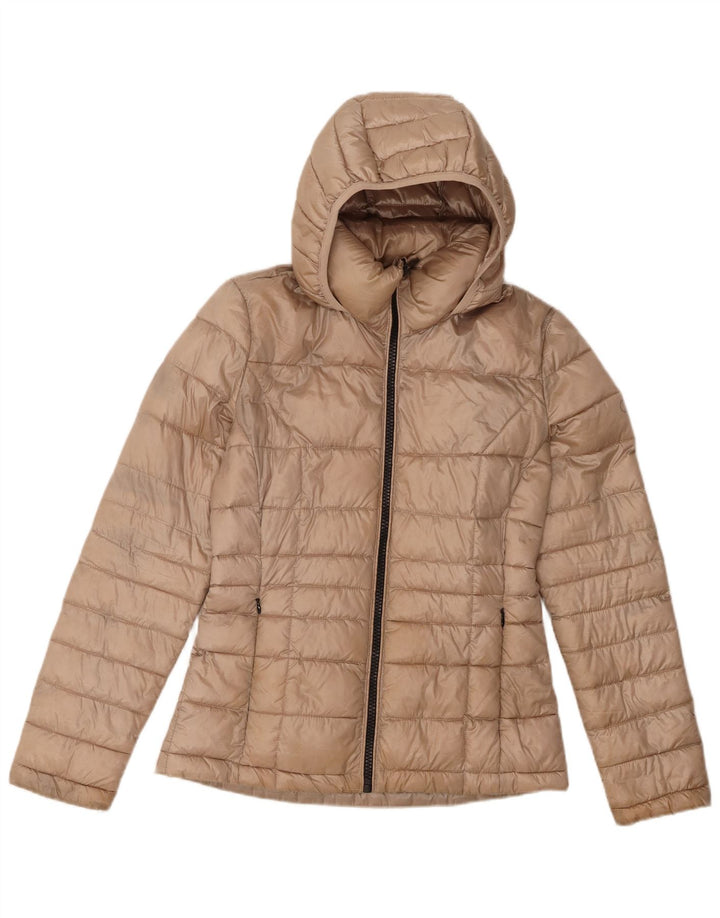 Calvin Klein Damen-Jacke mit Kapuze, gepolstert, UK 10, Größe S, beige, Polyester
