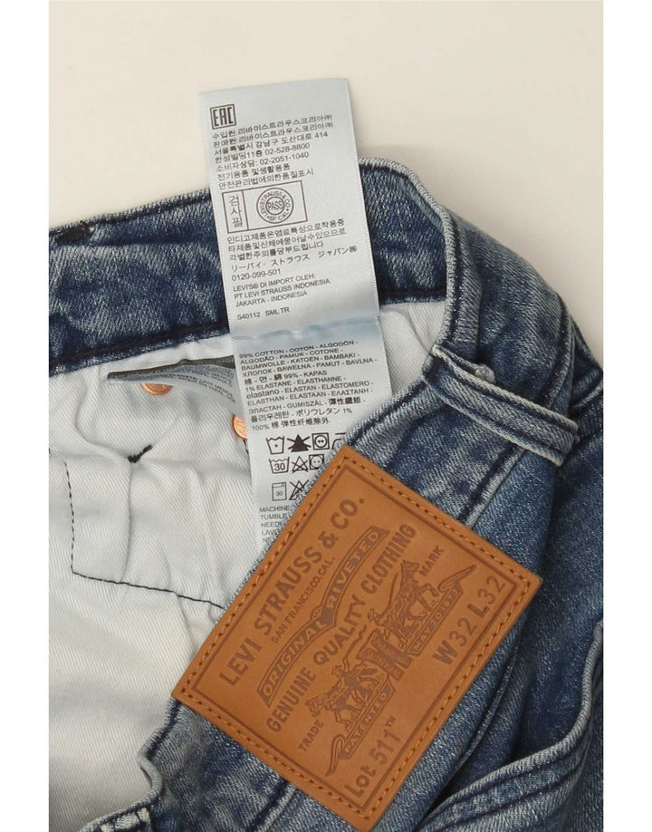 Levi's Herren 511 Slim Jeans W32 L32 Blaue Baumwolle