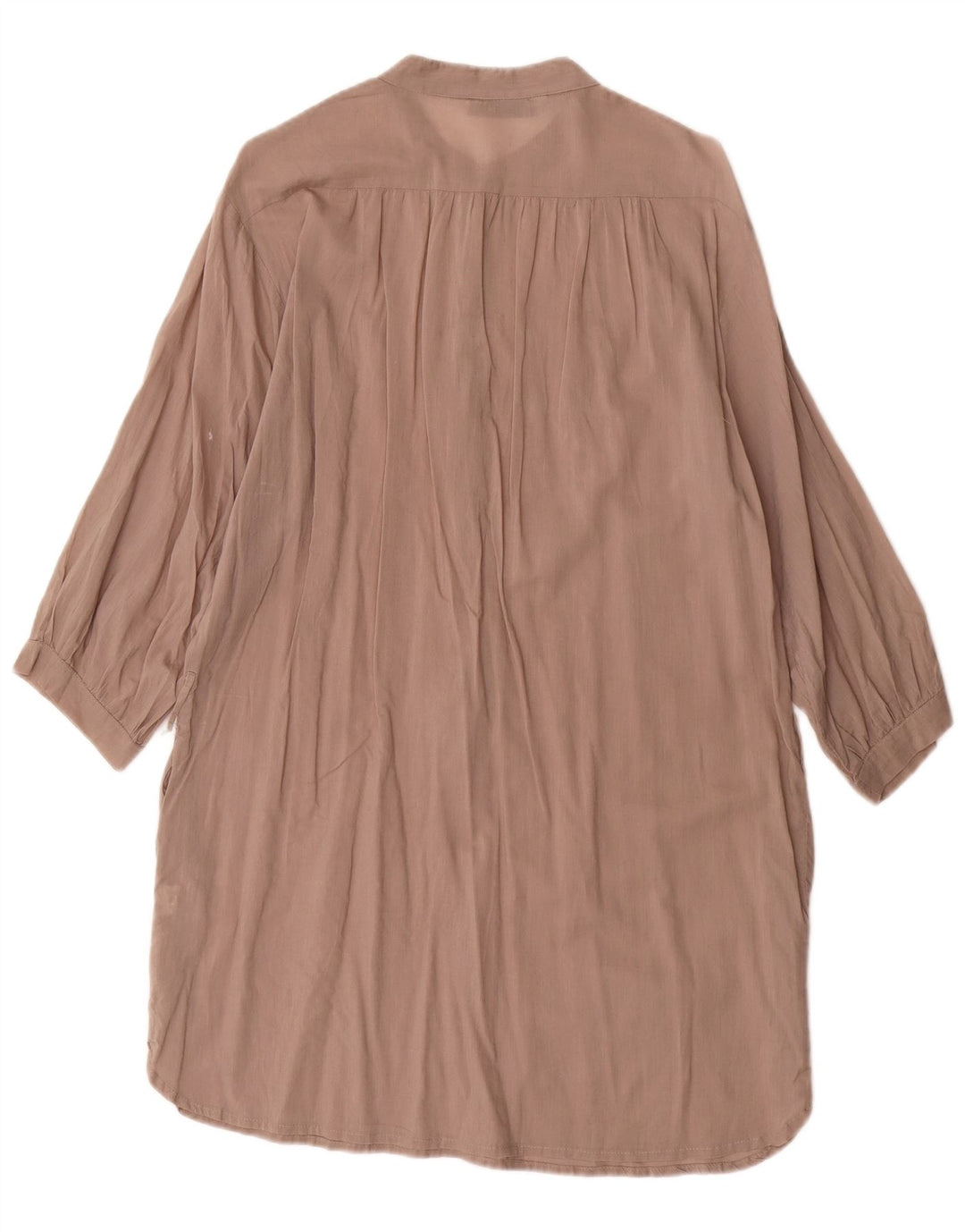 Zara Damen-Etuikleid mit 3/4-Ärmeln, UK-Größe 14, mittelbraune Baumwolle