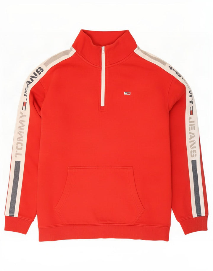 Tommy Hilfiger Herren-Sweatshirt mit Grafik, Mittelrot, Farbblock