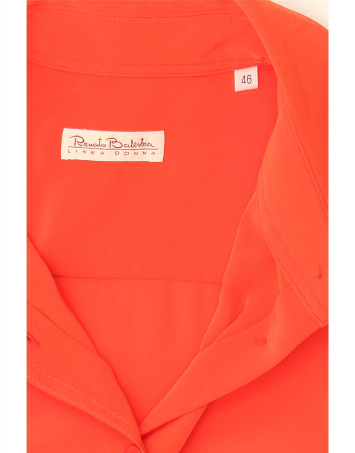 RENATO BALESTRA Womens Short Sleeve Shirt Blouse IT 46 Large Red Vintage Renato Balestra and Second-Hand Renato Balestra from Messina Hembry 