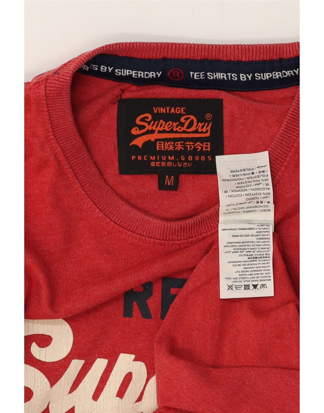 SUPERDRY Herren Grafik-T-Shirt-Oberteil aus mittelroter Baumwolle