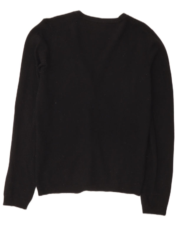 Benetton Damen-Cardigan-Pullover UK 10 Small Schwarze Wolle