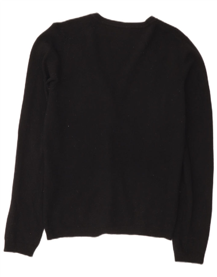 Benetton Damen-Cardigan-Pullover UK 10 Small Schwarze Wolle