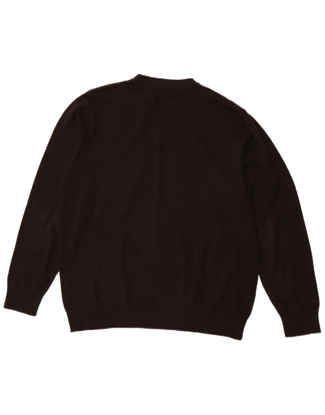 TOMMY HILFIGER Herren-Pullover mit V-Ausschnitt, groß, schwarze Baumwolle