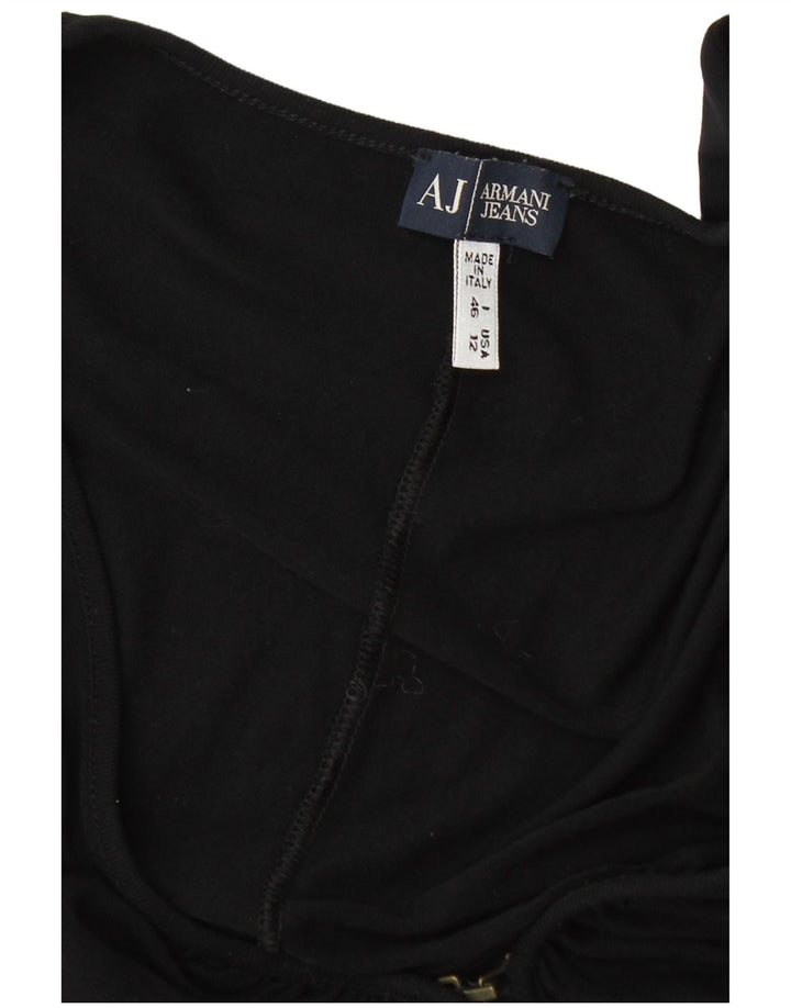 Armani Damen Crop Kurzarm-Hemdbluse IT 46 Large Schwarz