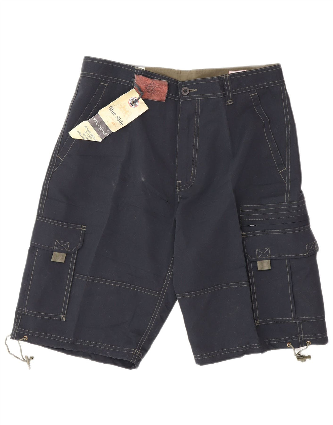 Blue Side Herren-Cargoshorts, Größe L, W34, marineblaues Polyester