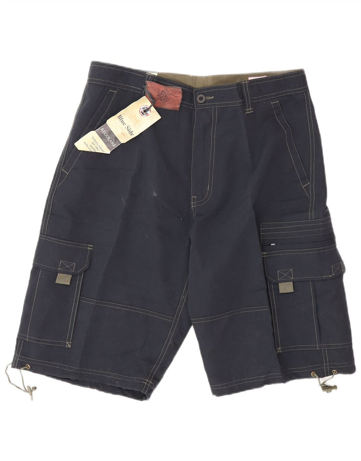 Blue Side Herren-Cargoshorts, Größe L, W34, marineblaues Polyester