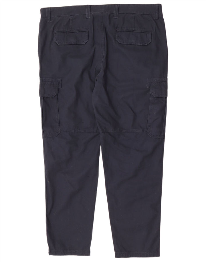Gerade Herren-Cargohose von Marks & Spencer, W38, L29, marineblaue Baumwolle