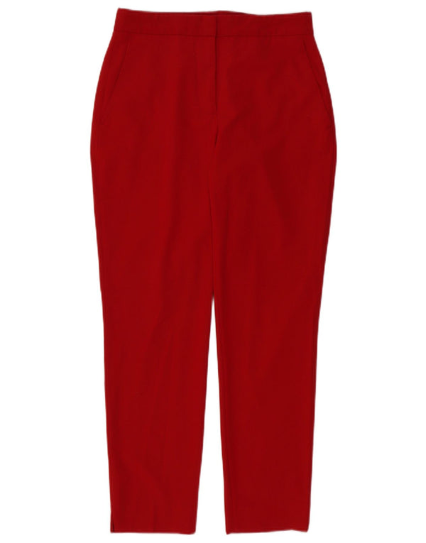 Zara Damen Tapered Chino Hose EU 34 2XS W24 L27 Rot Polyester