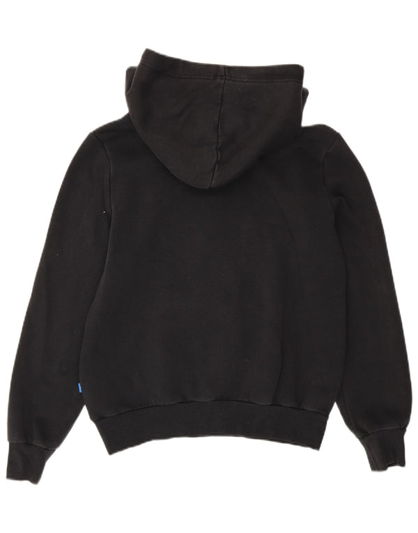 Adidas Womens Graphic Oversized Hoodie Pullover UK 10 Small Schwarze Baumwolle