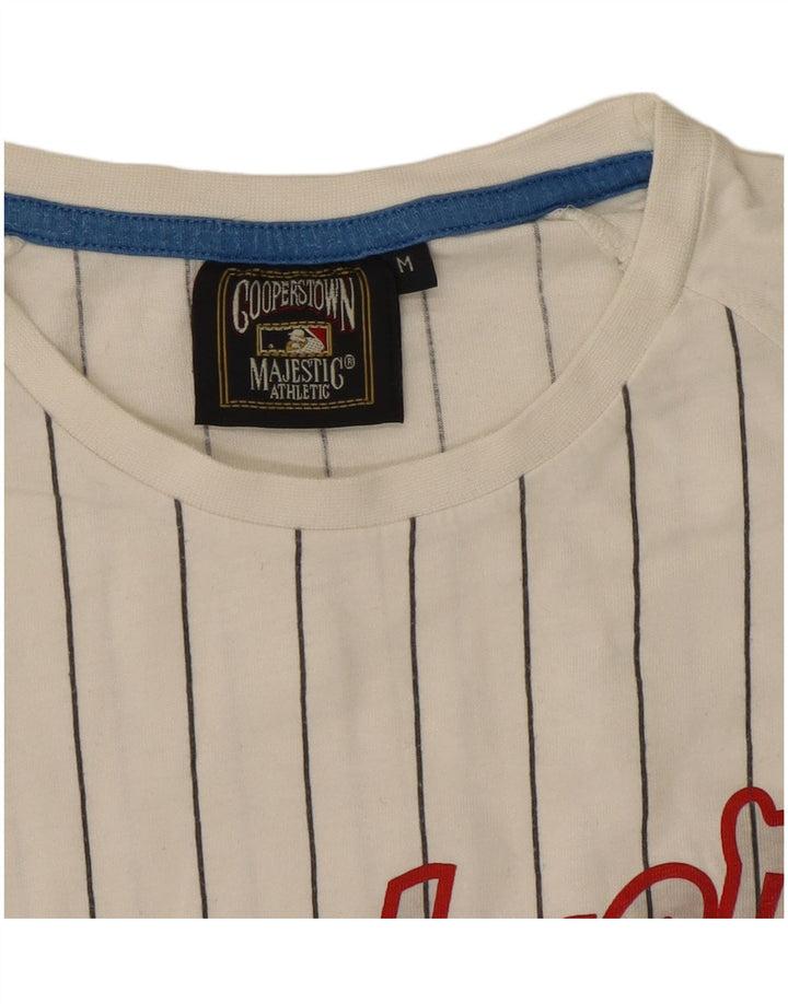 Majestic Dodgers Grafik-T-Shirt-Oberteil für Herren, mittelweiß gestreift