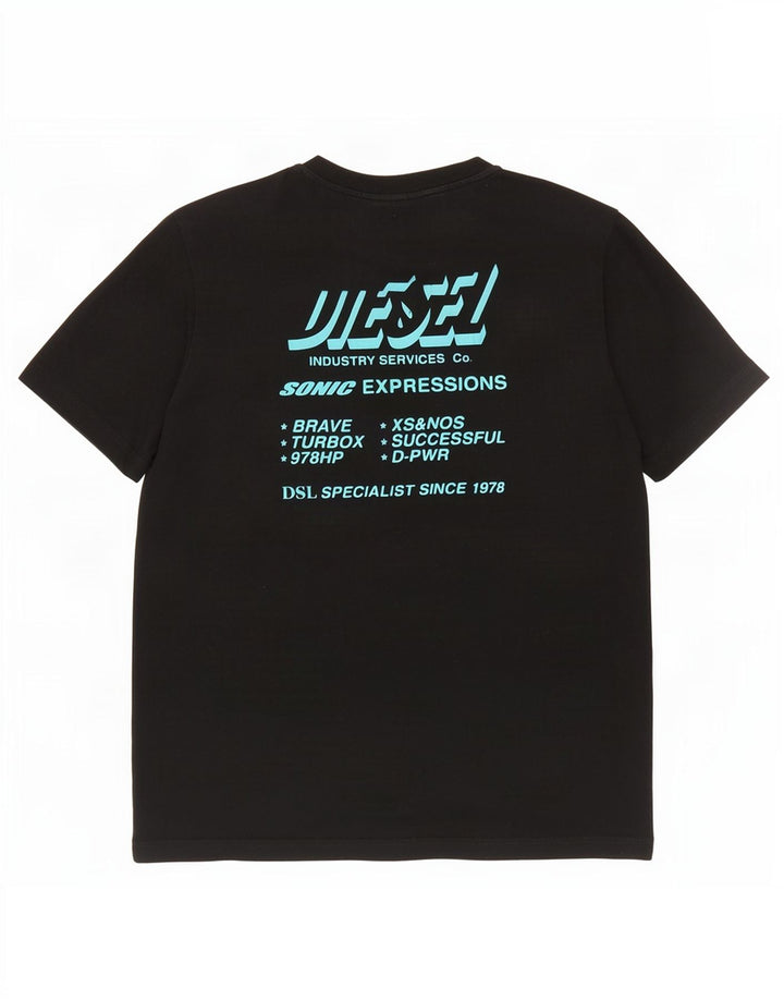 Diesel Herren-T-Shirt mit Grafik, mittelschwarze Baumwolle
