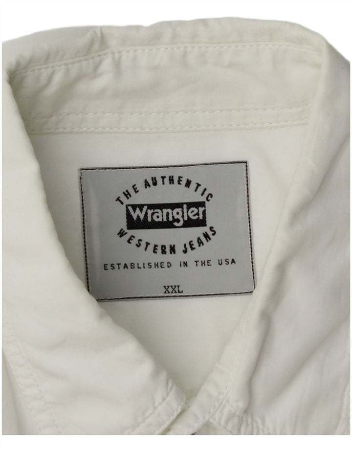 Wrangler Herren Kurzarmhemd 2XL Weiße Baumwolle