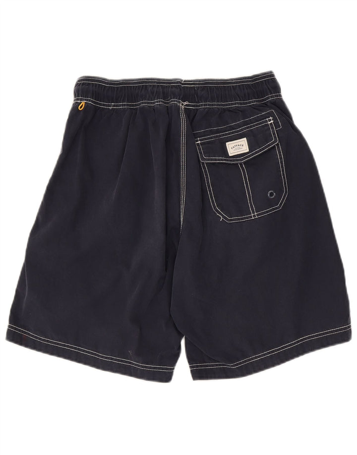 Fat Face Herren-Badeshorts aus mittelblauer, marineblauer Baumwolle