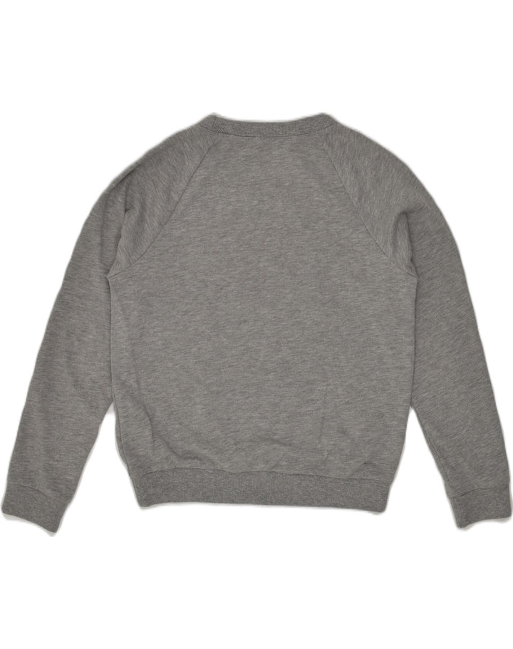 SISLEY Womens Graphic Sweatshirt Jumper UK 6 XS Grey Cotton | Vintage Sisley | Thrift | Second-Hand Sisley | Used Clothing | Messina Hembry 