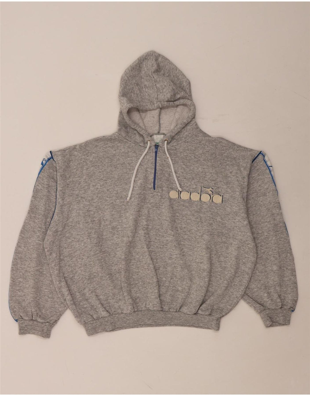 DIADORA Übergroßer Grafik-Hoodie-Pullover für Damen, UK 12, Mittelgrau