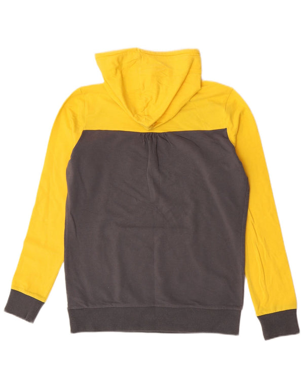 Nike Womens Graphic Hoodie Pullover UK 12 Mittelgelbe Colourblock-Baumwolle