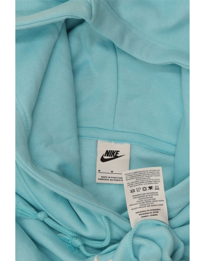 NIKE Womens Oversized Hoodie Jumper UK 14 Medium Blue Cotton