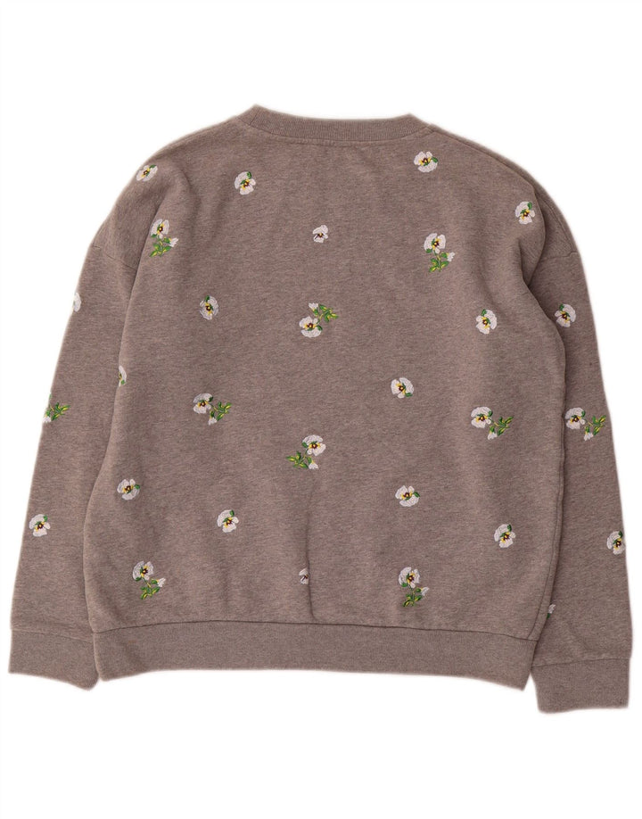 JACK WILLS Damen-Sweatshirt in Übergröße, Gr. 8, klein, grau geblümt