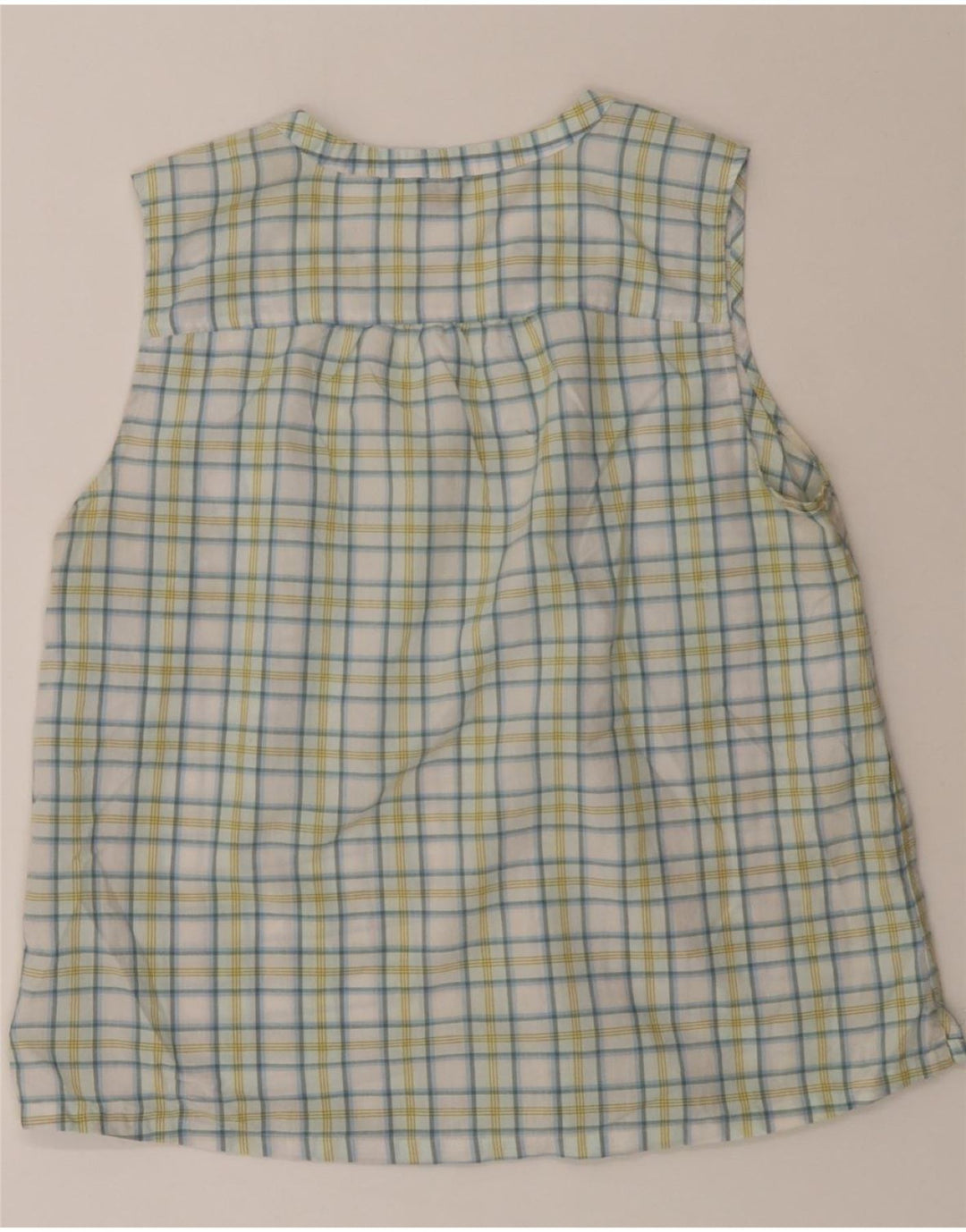 EDDIE BAUER Womens Sleeveless Blouse Top UK 16 Large Blue Check Vintage Eddie Bauer and Second-Hand Eddie Bauer from Messina Hembry 