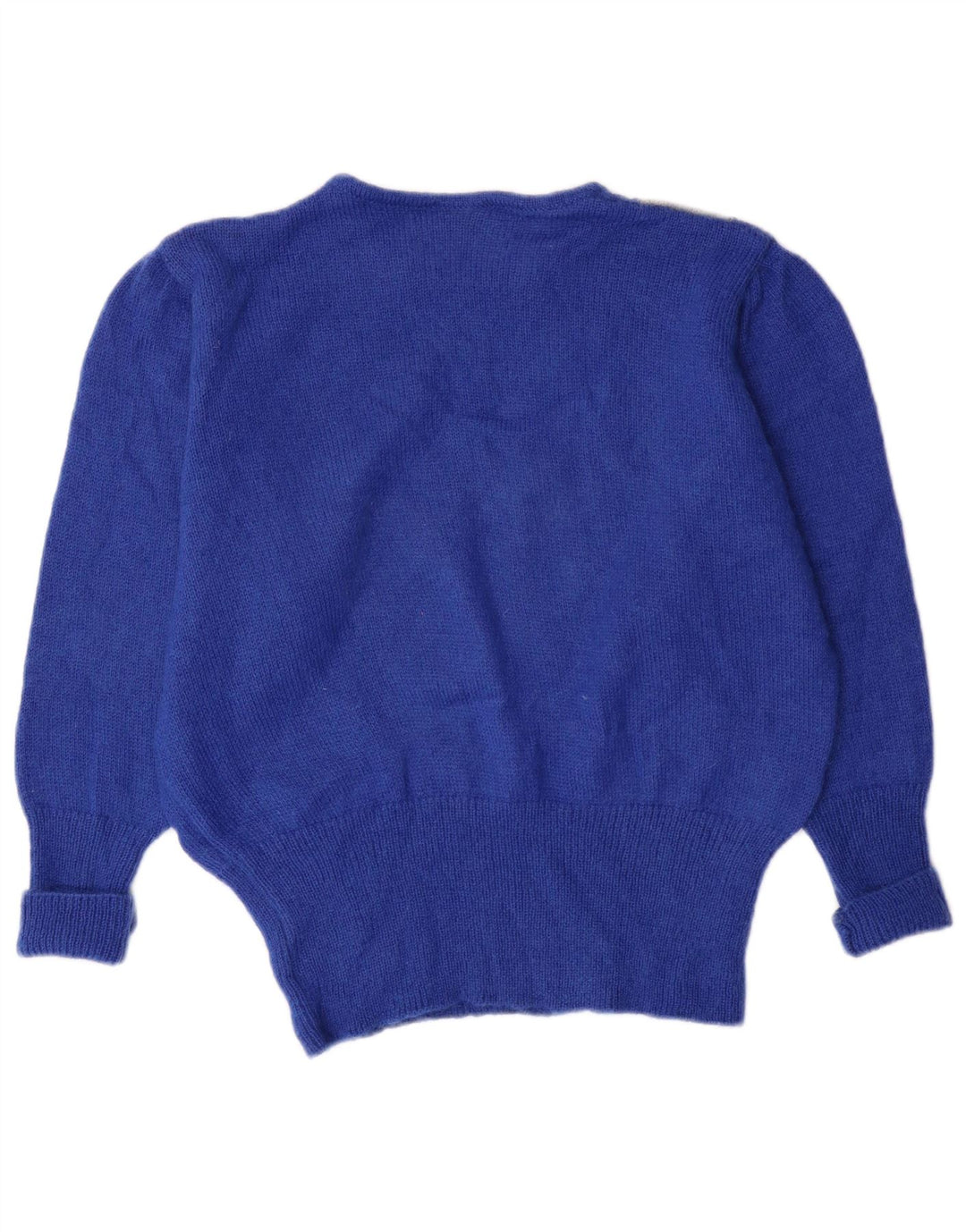 Dolomiten Damen Pullover mit U-Boot-Ausschnitt IT 42 Mittelblau kariertes Mohair