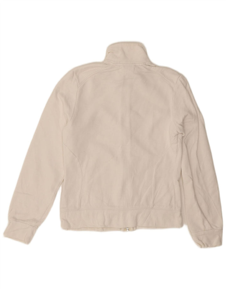 Adidas Damen Trainingsanzug Top Jacke UK 12 Mittelweiße Baumwolle