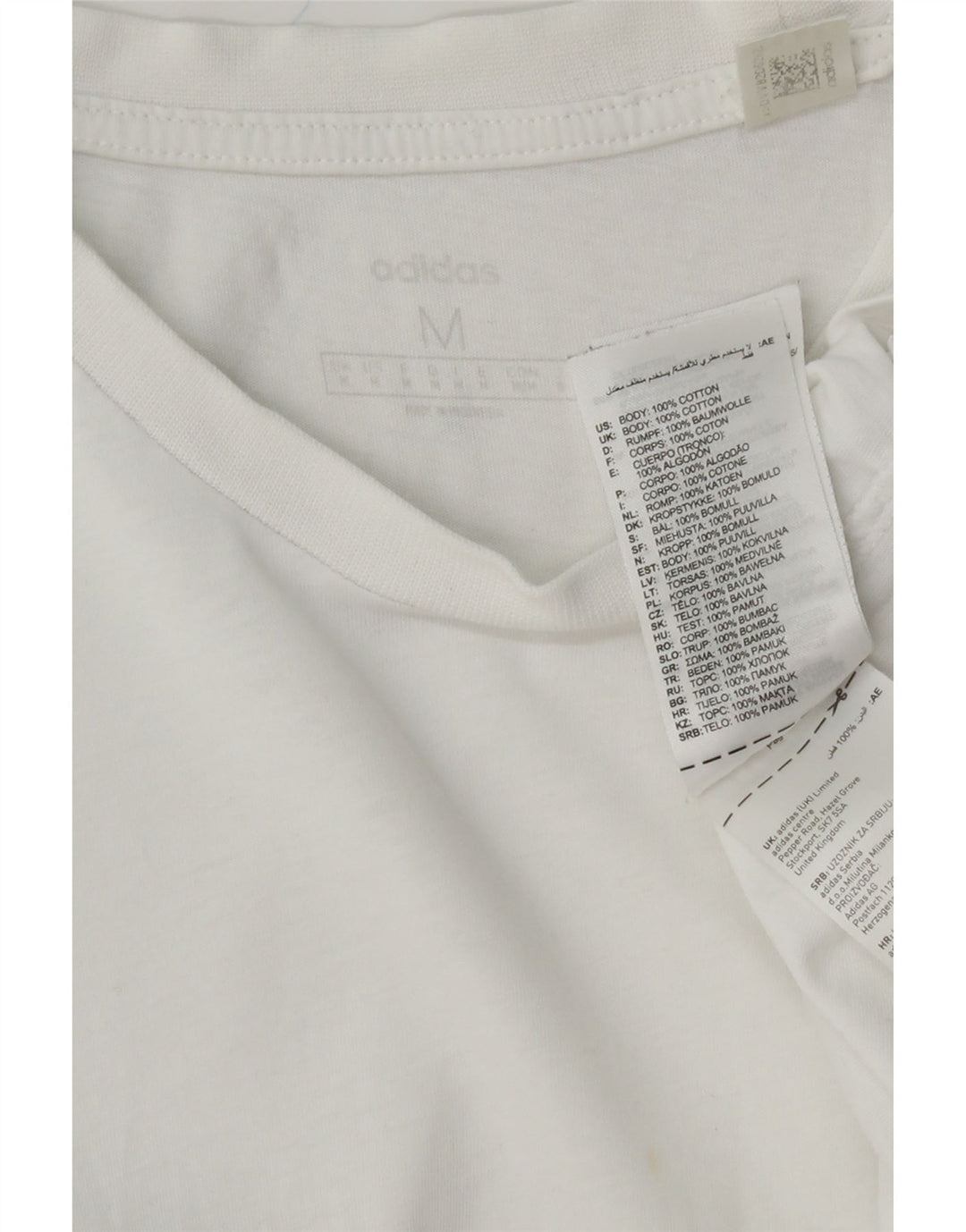 ADIDAS Mens T-Shirt Top Medium White Cotton Vintage Adidas and Second-Hand Adidas from Messina Hembry 