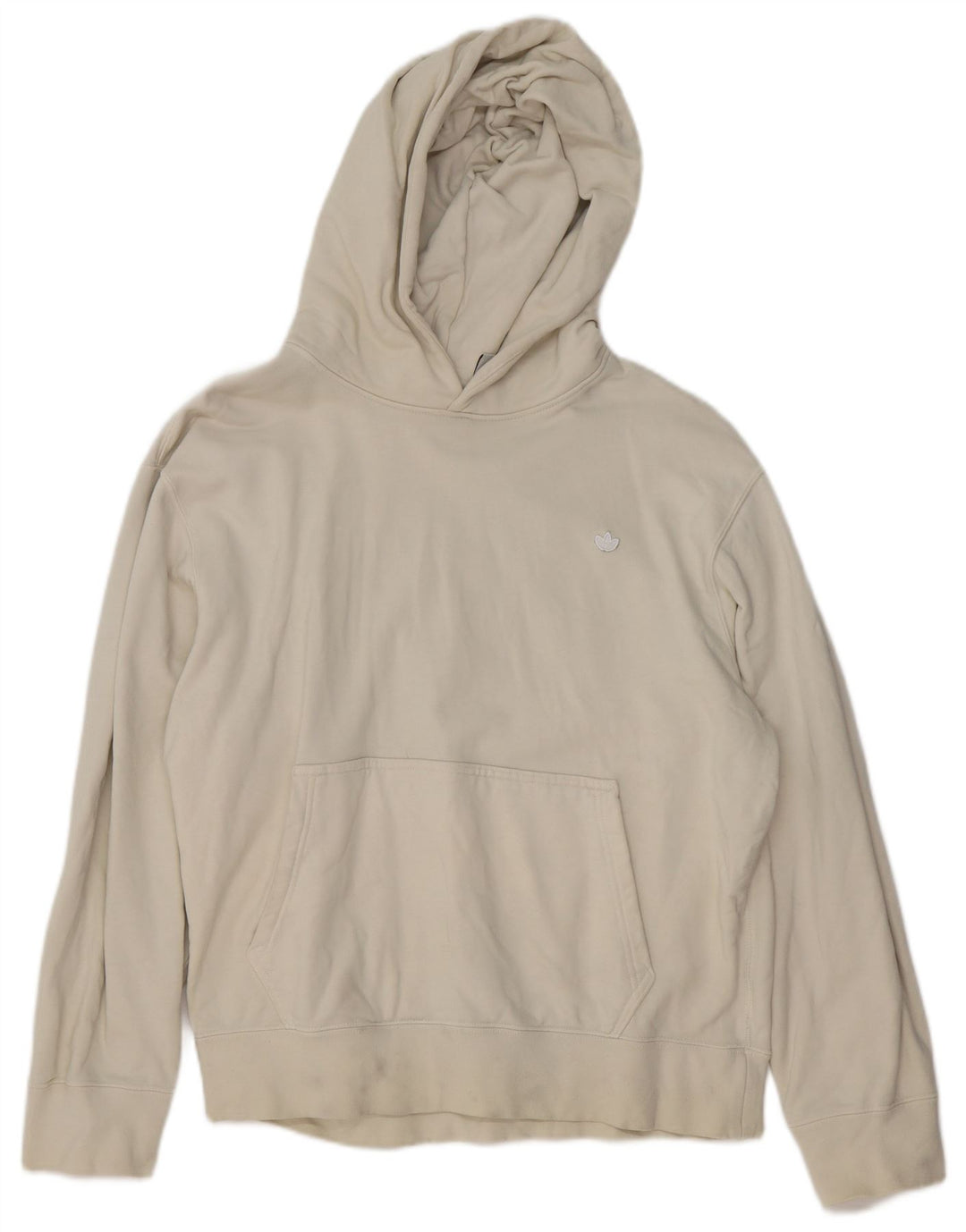 ADIDAS Damen Kapuzenpullover UK 14 Medium Off White Baumwolle