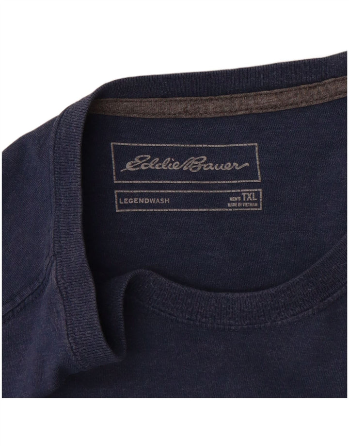 Eddie Bauer Mens Tall T-Shirt Top XL Marineblau Baumwolle