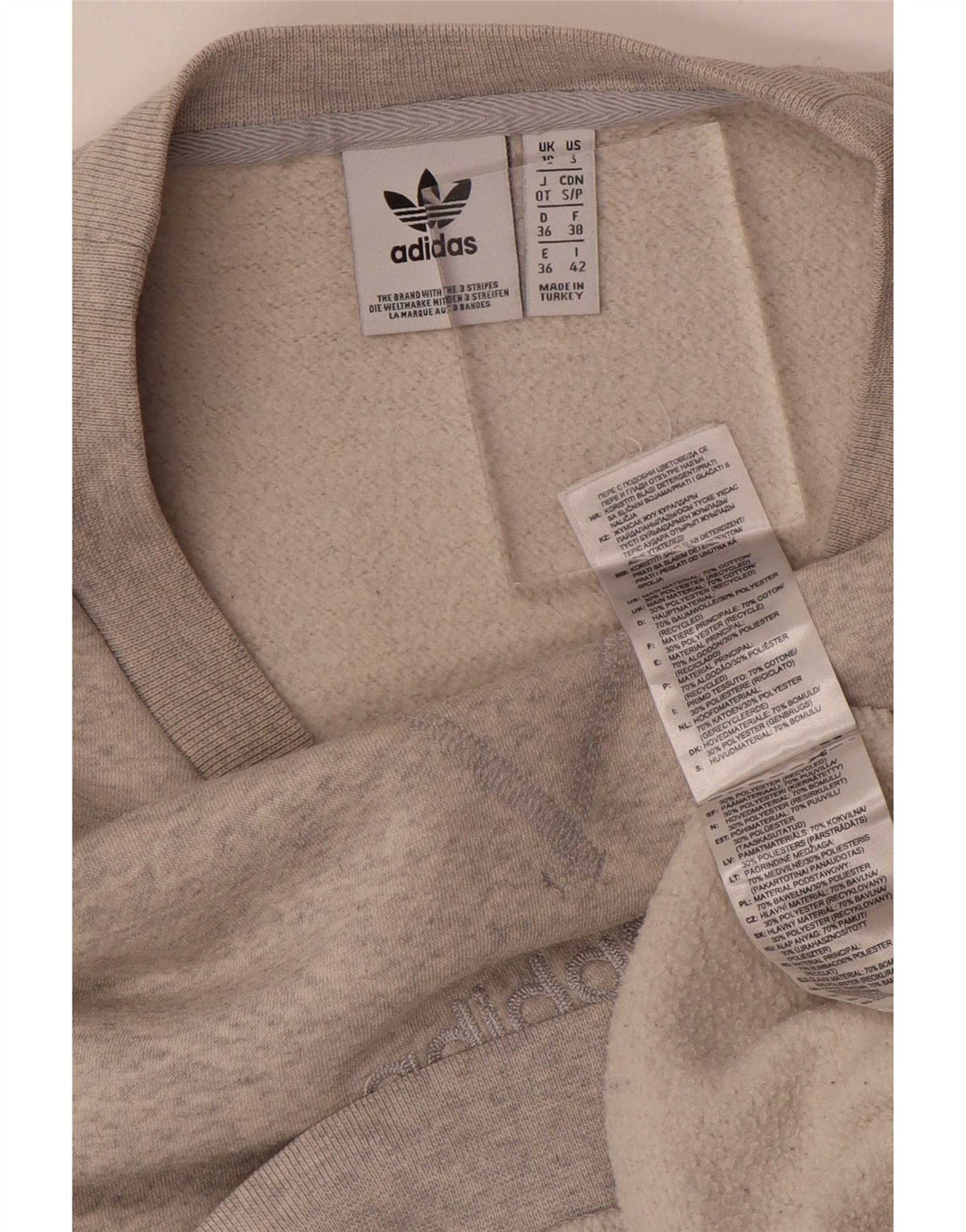 Adidas Damen-Sweatshirt in Übergröße, Gr. 10, Größe S, Grau, Baumwolle