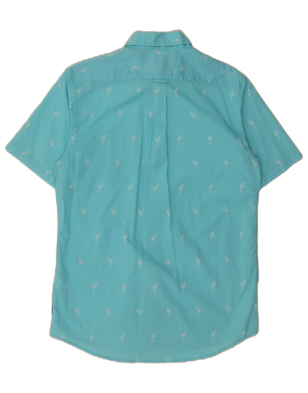 IZOD Mens Short Sleeve Shirt Medium Blue Animal Print Cotton Vintage Izod and Second-Hand Izod from Messina Hembry 