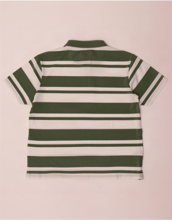James Pringle Herren-Poloshirt, groß, grün gestreift, Baumwolle