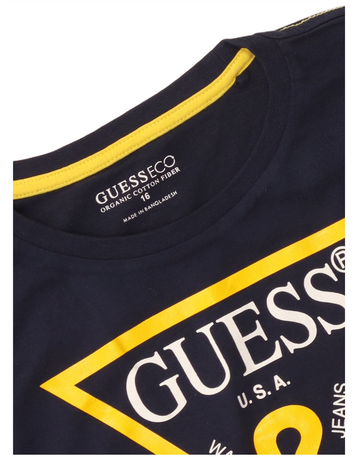 Guess Grafik-T-Shirt für Jungen, Marineblau, 15–16 Jahre