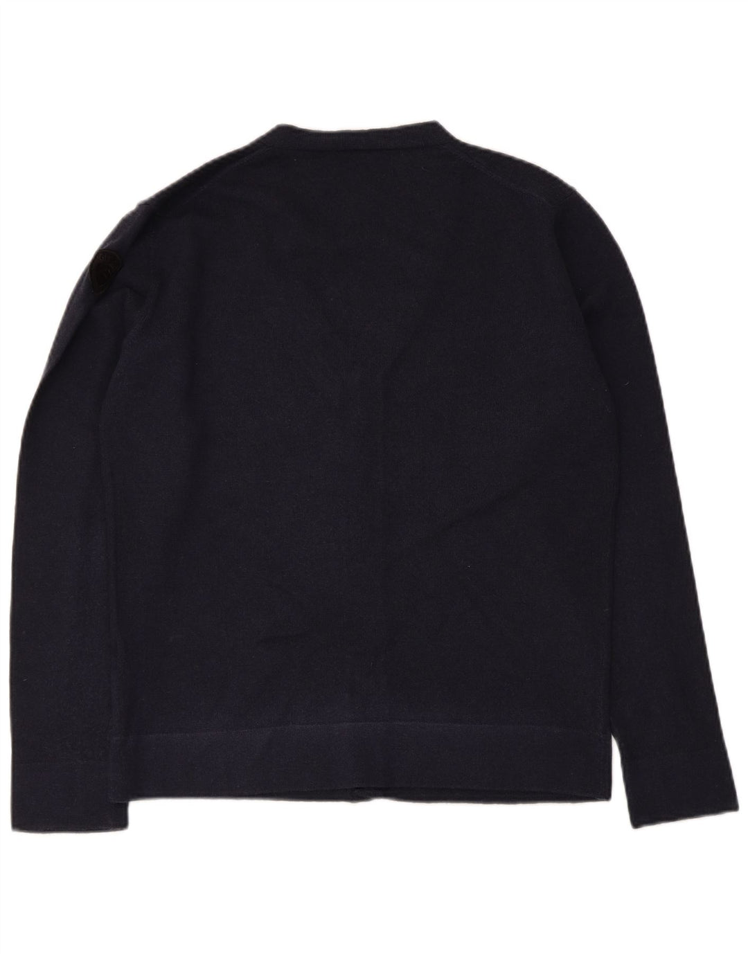Blauer Damen-Cardigan-Pullover UK 14 Große marineblaue Wolle