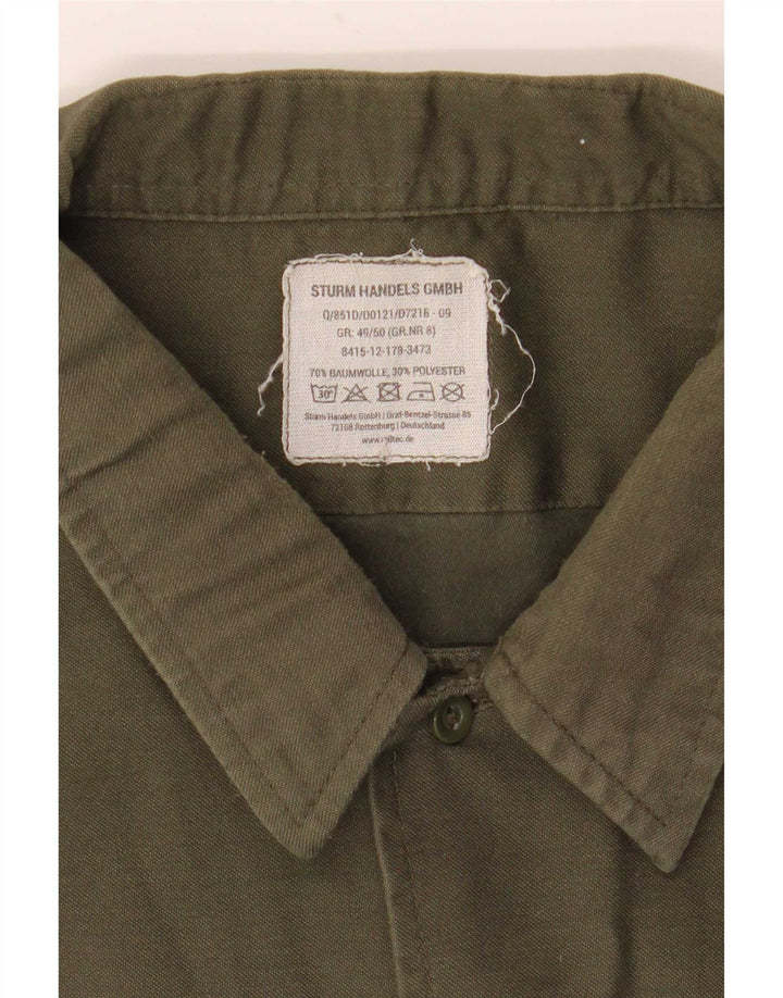 Vintage Herren Militärhemd 2XL Khaki Baumwolle