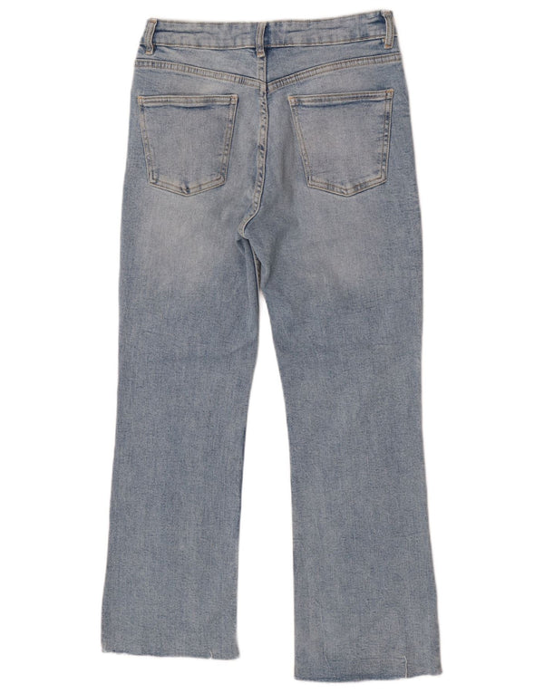 Zara Damen Crop Bootcut Jeans EU 38 Small W28 L25 Blau