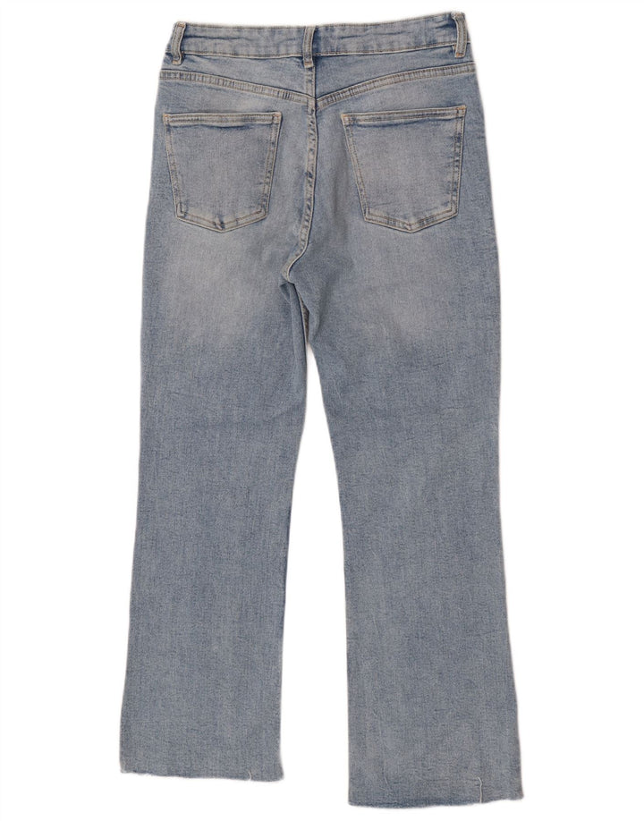 Zara Damen Crop Bootcut Jeans EU 38 Small W28 L25 Blau