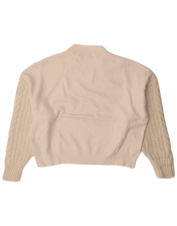 Übergroßer Pullover mit Rollkragen für Damen von Zara, Gr. 10, Größe S, weiße Viskose