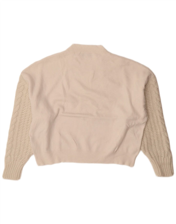 Übergroßer Pullover mit Rollkragen für Damen von Zara, Gr. 10, Größe S, weiße Viskose