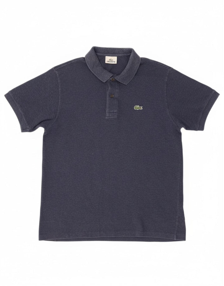 Lacoste Herren-Poloshirt, Größe 4, mittelgroß, marineblau, Baumwolle