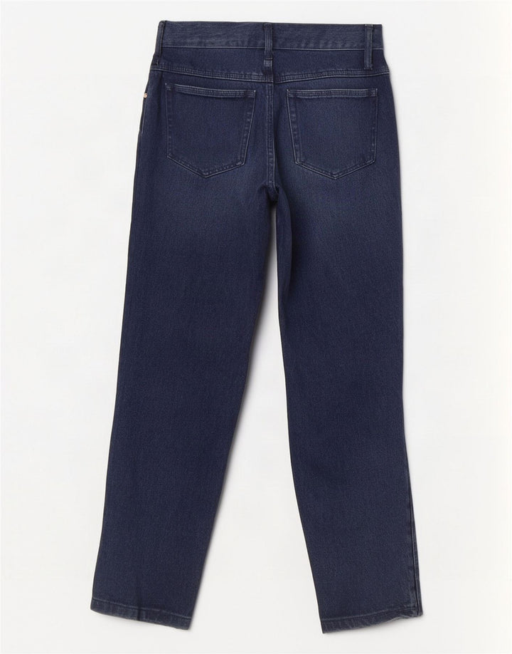 Roccobarocco Damen Crop Straight Jeans IT 42 Medium W28 L25 Marineblau