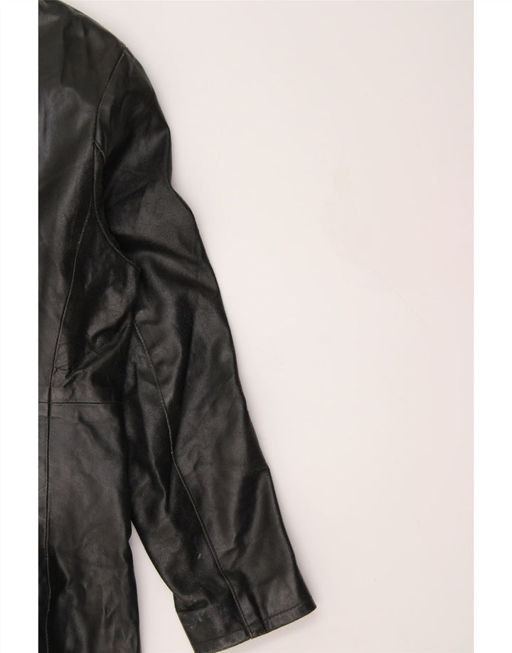 SKIN DEEP Womens Leather Coat UK 16 Large Black Vintage Skin Deep and Second-Hand Skin Deep from Messina Hembry 